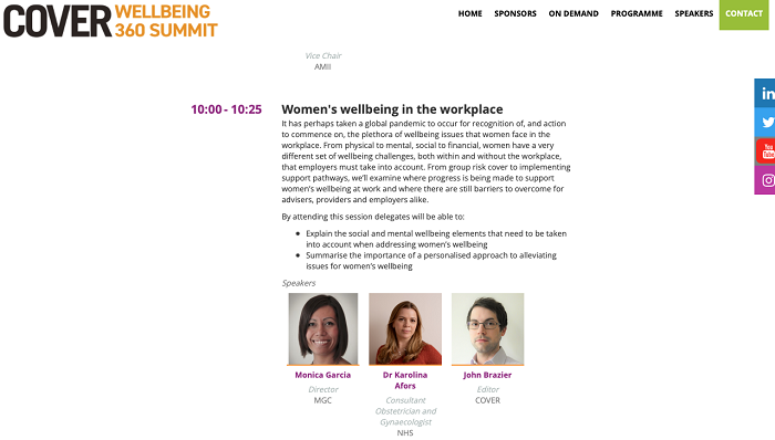 Guest Speaker: Women’s Wellbeing in the Workplace
